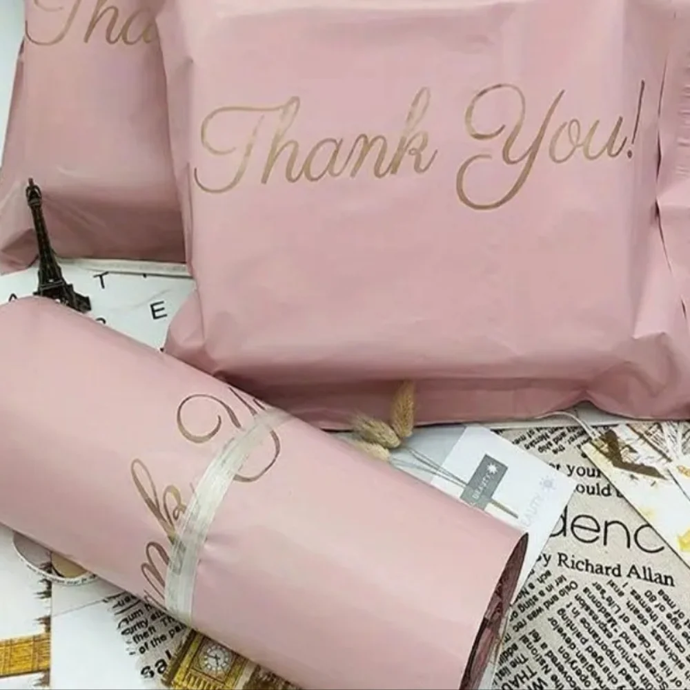 Small Pink THANK YOU polymailer Bags 6 X 9 Qty 20 Hp 🔥🔥🔥🔥